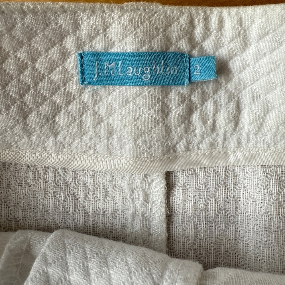 J MCLAUGHLIN SKIRT PENCIL MINI QUILTED SPORTY POCKETS CHIC CASUAL PREPPY WHITE 2 - Picture 10 of 11